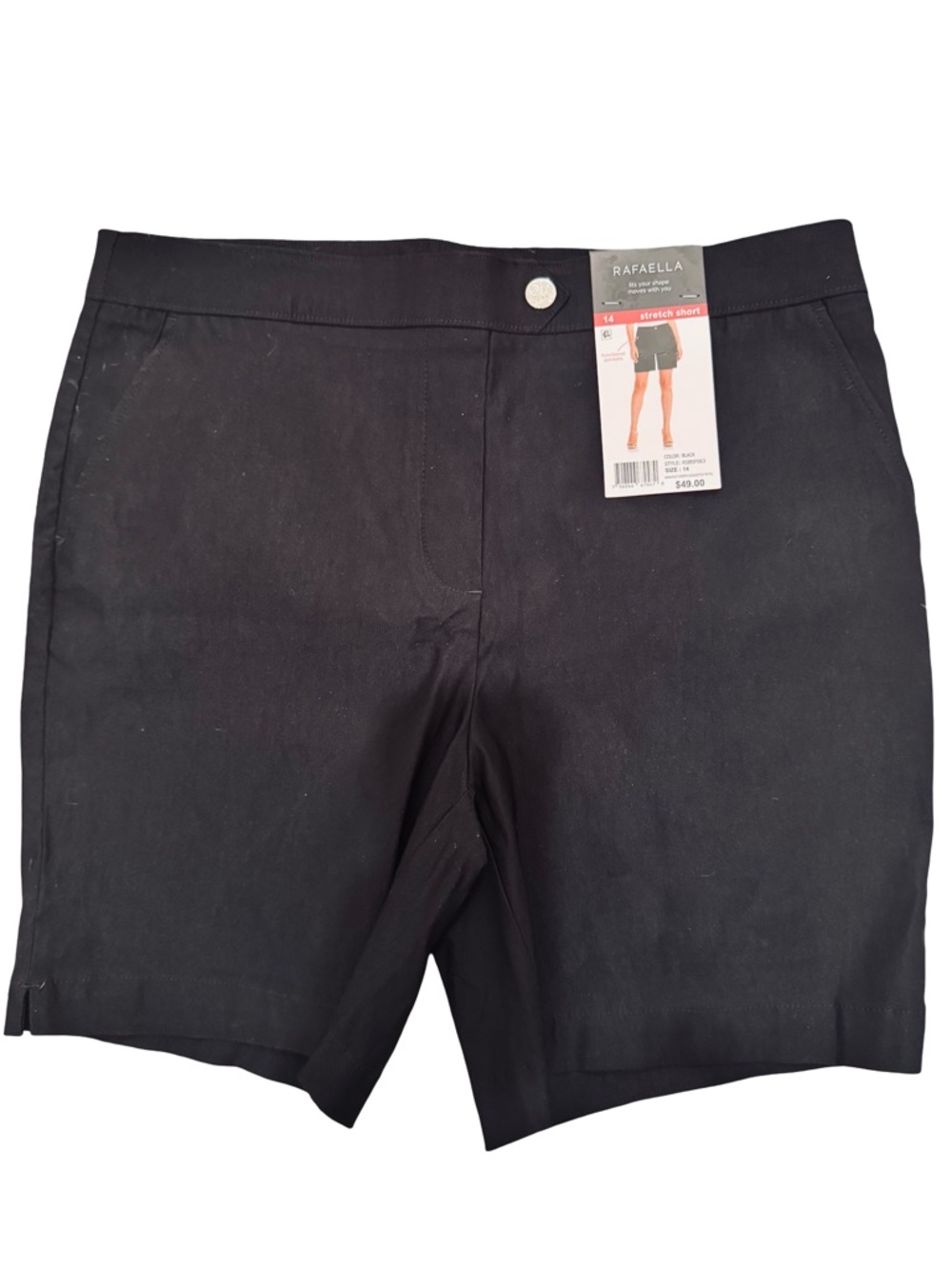 NWT Rafaella Women’s Black Stretch Shorts Size 14